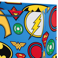 9.6" DC™ Super Hero Icons on Blue Medium Gift Bag