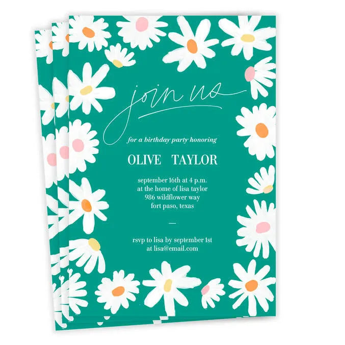 Daisies Join Us Party Invitation