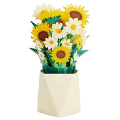 Daisy and Sunflower Bouquet Thinking of You 3D Pop-Up Card