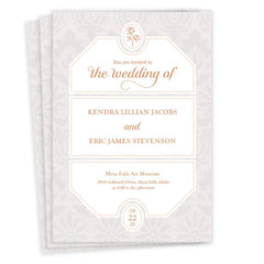Elegant Damask Flat Wedding Invitation