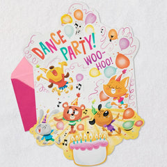 Dance Party Animals Musical Pop-Up Birthday Card for Kids