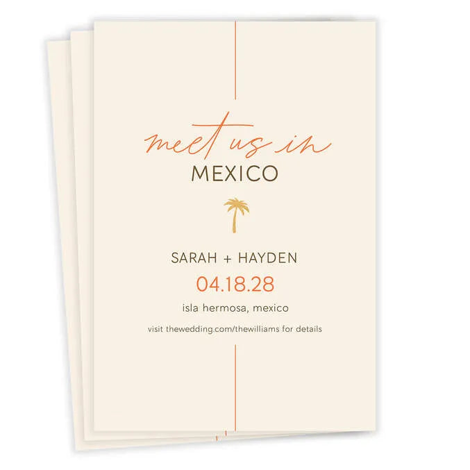 Destination Wedding Palm Tree Save the Date