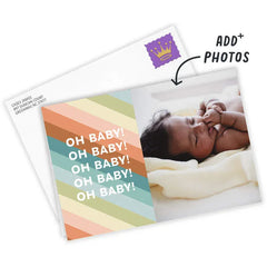 Diagonal Bright Stripes Custom Card