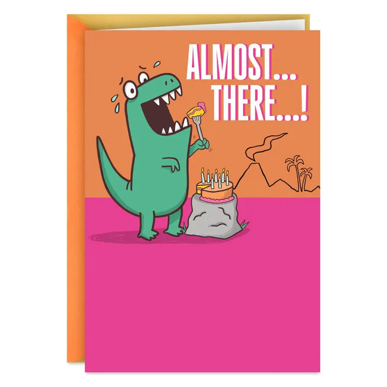 T-Rex Eating Cake Funny Birthday Card