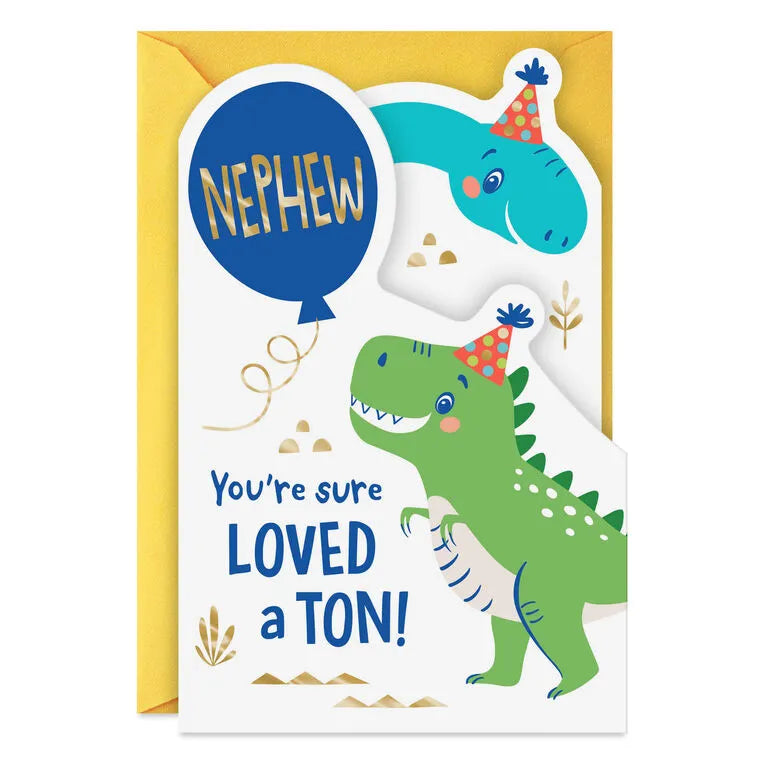 You're Loved a Ton Birthday Card for Nephew