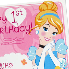 Disney Cinderella Musical First Birthday Card for Girls With Light