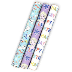 Disney Frozen 3-Pack Wrapping Paper Mini Roll Bundle, 45 sq. ft. total