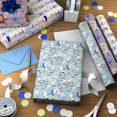 Disney Frozen 3-Pack Wrapping Paper Mini Roll Bundle, 45 sq. ft. total