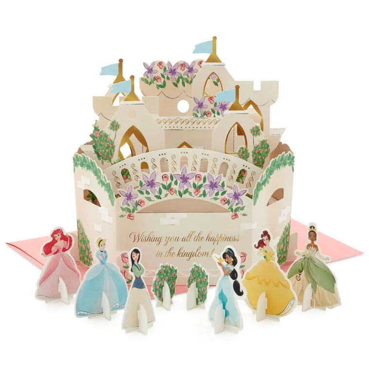 Disney Princess Castle All the Happiness 3D Pop-Up Card With Playset