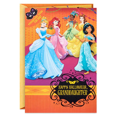 Disney Princess Dress Up Halloween Card for Granddaughter With Mask