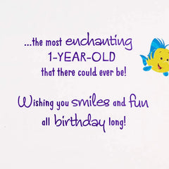 Disney The Little Mermaid First Birthday Card for Girl With Sticker
