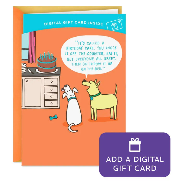Get Into Trouble Cake-Stealing Dogs Gift Card Greeting Funny Birthday Card