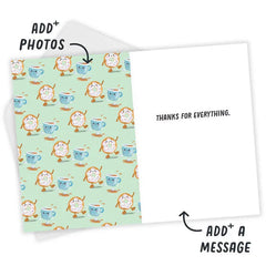 Donut and Latte Punny Custom Thank-You Card