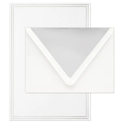 Double Silver Border Stationery Set, Box of 20