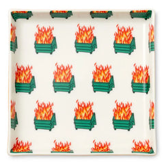 Dumpster Fire Funny Trinket Tray