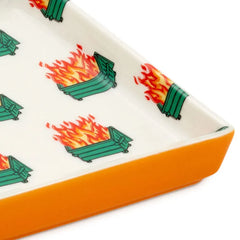 Dumpster Fire Funny Trinket Tray