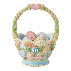 Jim Shore Easter Basket With Eggs 20th Annual Figurine, 8.4"
