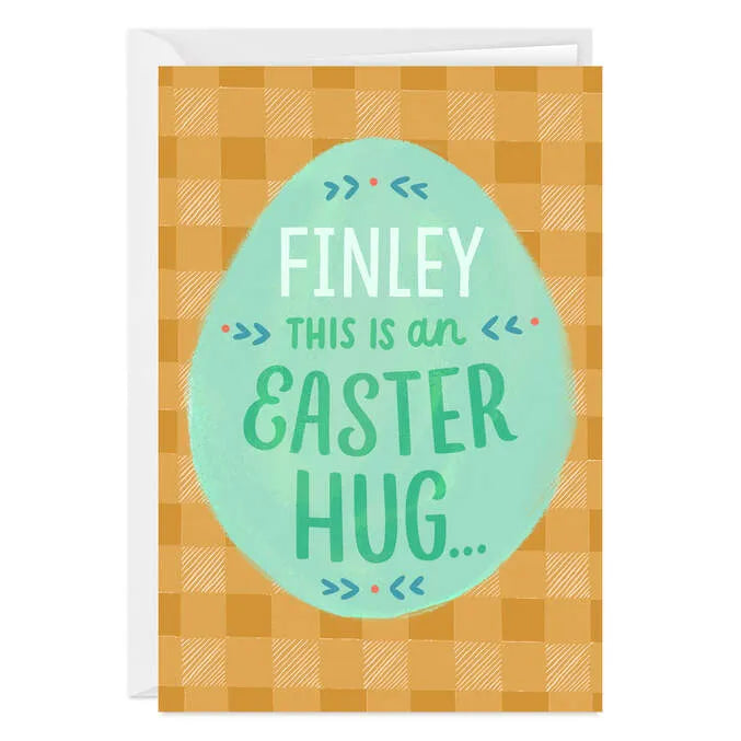 Hug With Your Name on It Custom Easter Card