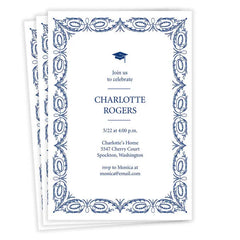 Elegant Border Graduation Invitation