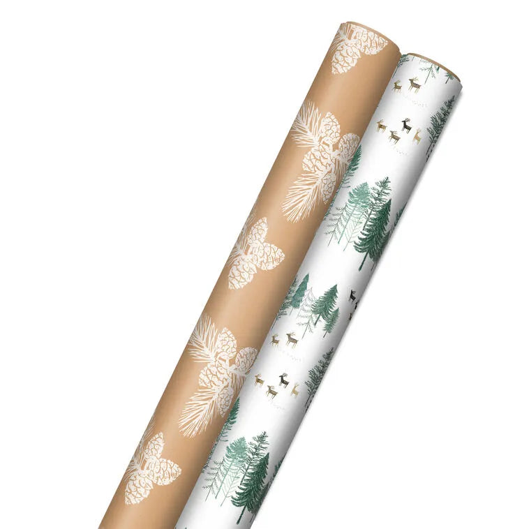 Elegant Evergreens 2-Pack Holiday Wrapping Paper, 150 sq. ft.