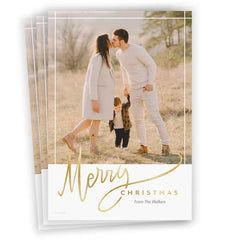 Elegant Merry Flat Christmas Photo Card