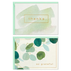 Watercolor Eucalyptus Assorted Blank Thank-You Notes, Pack of 40
