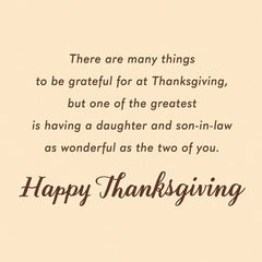 Grateful for the Two of You Thanksgiving Card for Daughter and Son-in-Law