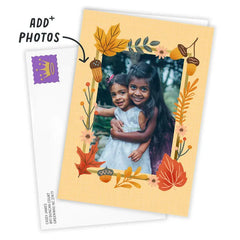 Fall Leaves Frame Custom Thanksgiving Card