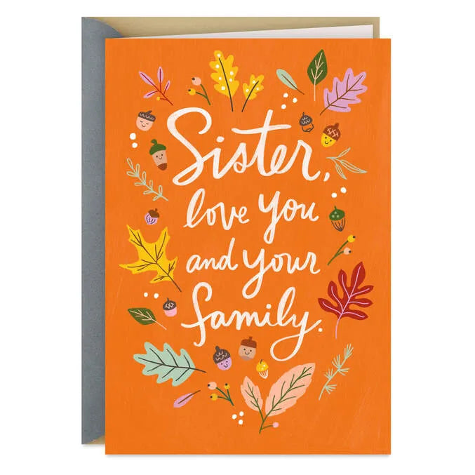 Love You All Thanksgiving Card for Sister and Family