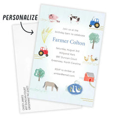 Storybook Farm Flat Birthday Invitation