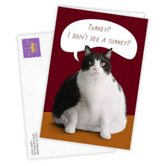 Fat Cat Funny Custom Thanksgiving Card