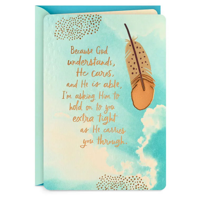 Asking God to Hold On Extra Tight Religious Thinking of You Card