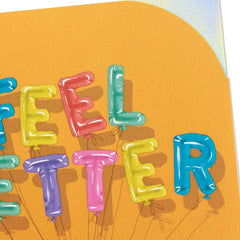 Feel Better Balloons Blank Get Well Card