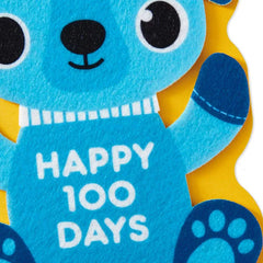 Happy 100 Days Felt Puppy New Baby Card