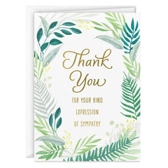 Fern Border Sympathy Thank You Notes, Pack of 10