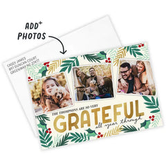 Grateful All Year Flat Christmas Photo Card