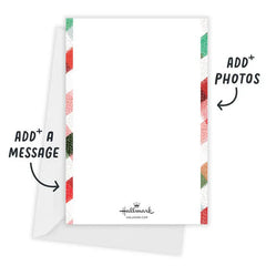 Festive Plaid Border Flat Christmas Photo Card