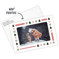 Festive Shapes Flat Christmas Photo Card