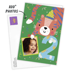 Festive Tiger Custom 2nd Birthday Card