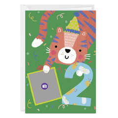 Festive Tiger Custom 2nd Birthday Card