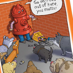 Fire Hydrant Costume and Dogs Funny Halloween Card