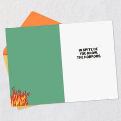 Dumpster Fire Horrors Funny Birthday Card