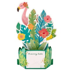 Sunny Hello Flamingo 3D Pop-Up Hello Card