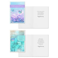 Floral Designs Assorted Religious Anniversary Cards, Box of 12