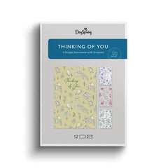 Floral Toile Assorted Religious Thinking of You Cards, Box of 12