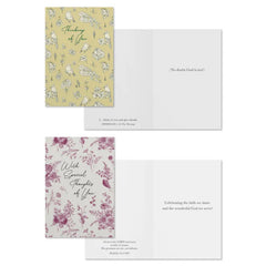 Floral Toile Assorted Religious Thinking of You Cards, Box of 12