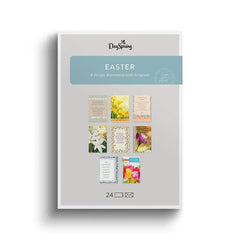 Charming Floral Patterns and Photos Assorted Religious Easter Cards, Box of 24