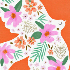 Floral Dove Blank Card