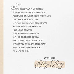 Celebrating My Favorite Person Religious Birthday Card for Wife