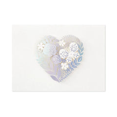 Floral Laser Foil Heart Blank Note Cards, Box of 8
